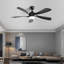 Ventilateur de plafond moderne de 52 pouces avec 3 moteurs à courant continu réversible à télécommande et 5 pales en ABS à intensité variable-1377723828-1377723829
