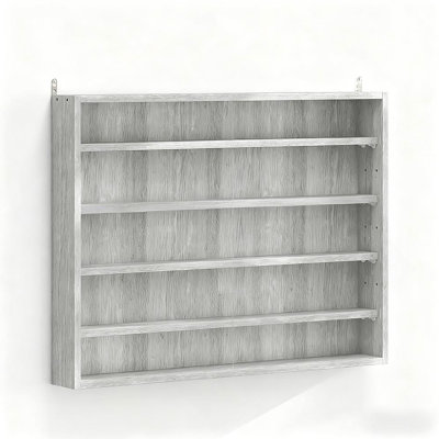 Gray Wall-Mounted Display Case  for Model Cars, Clear Door for Stylish Collectible Showcase