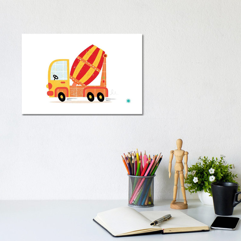 Cement Mixer - Wrapped Canvas Print, 20.32 cm H x 30.48 cm W