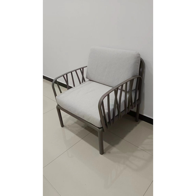 Meda 28.32'' Wide Patio Sectional,Patio Sofa with Cushions, Cream