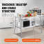 Table de préparation commerciale pliante, poste de travail de 48 po x 30 po avec tablette inférieure, table pliante robuste en acier inoxydable avec charge de 300 lb, pour le garage de la cuisine à domicile