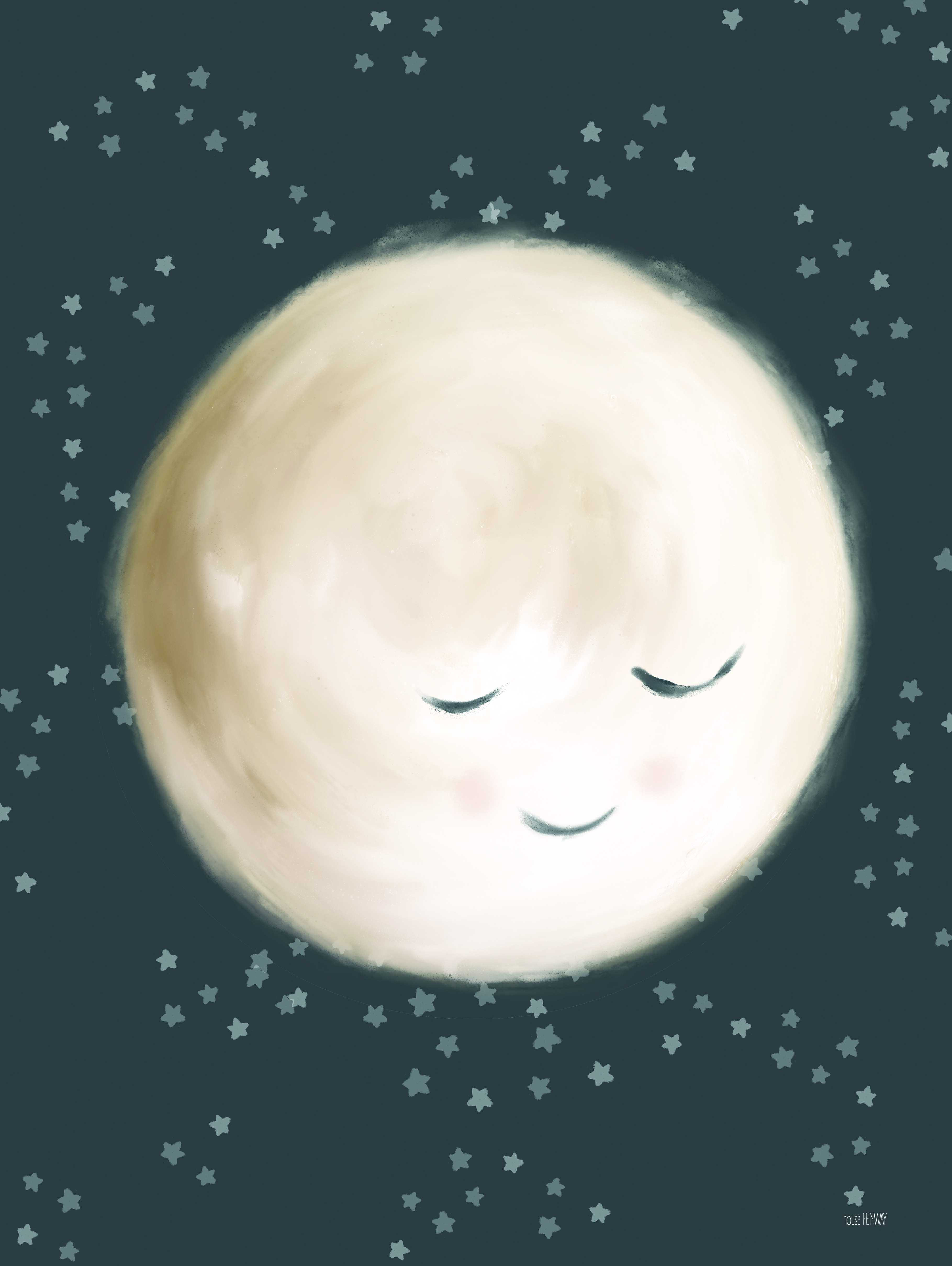 Trinx Happy Little Moon II by House Fenway - Wrapped Canvas Print | Wayfair