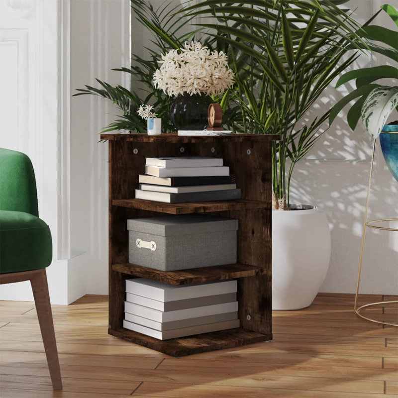 Shamora 35 cm W Bedside Table, Smoked Oak