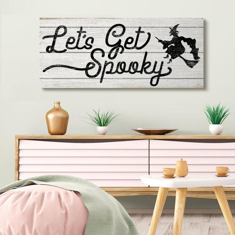 «Let Get Spooky Expression Rustic Halloween Witch» par Daphne Polselli - impression d'art graphique, Wrapped Canvas