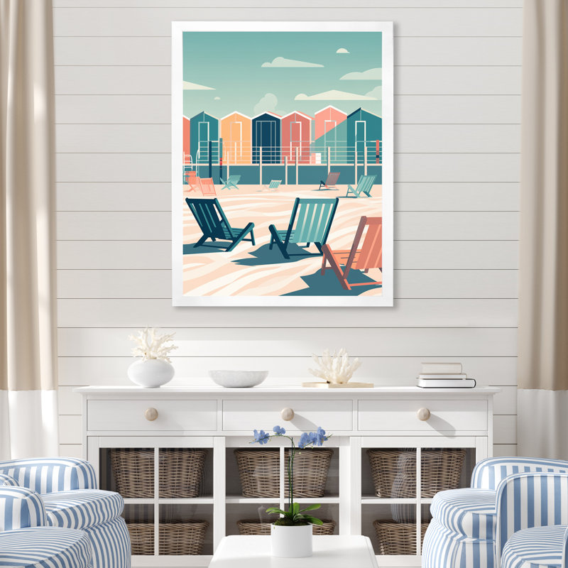 Beachside Rest V sur toile, H 32 po x l 24 po x P 1 po, Cadre simple blanc