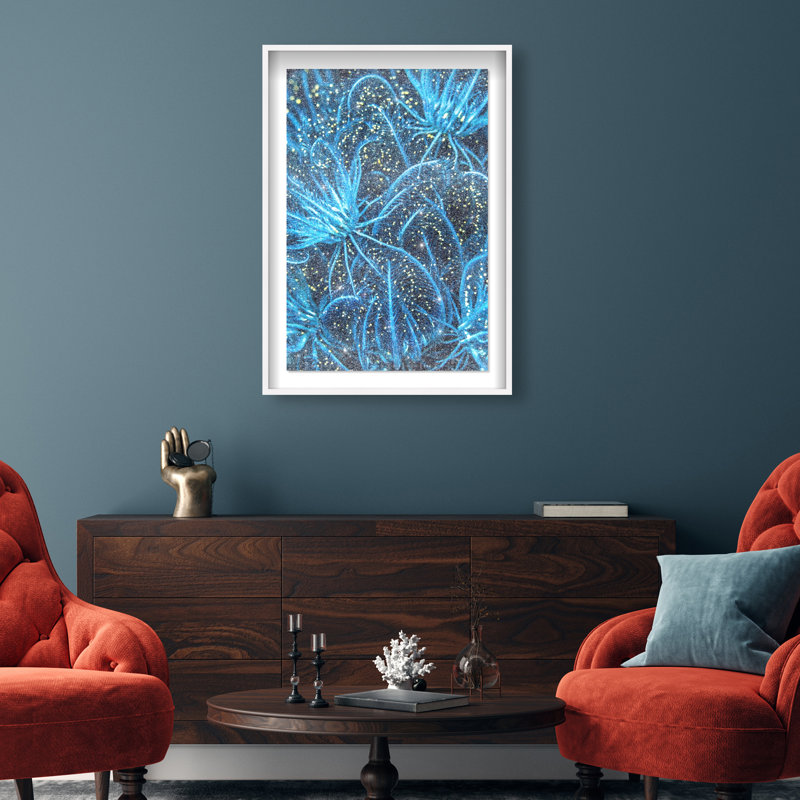 Neon Garden Print by Oliver Gal, 25.5"H x 17.5"W, White Shadowbox