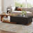 Extendable Coffee Table With 2 Storage Drawers, Dual-Tone Center Table With Sliding Tabletop-1353149499