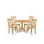 Ensemble de table à manger 5 pièces pour 4 personnes comprenant une table de salle à manger ronde avec Dropleaf et 4 chaises de salle à manger en tissu de lin, 42 x 42 pouces, chêne-357215382-296003173