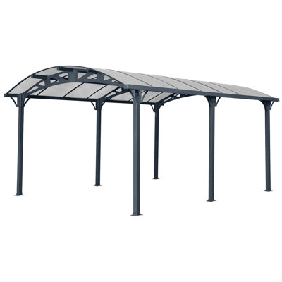 Outdoor Carport, 12 FT * 16 FT* 8 FT Arch Carport With Aluminum Frame And Polycarbonate Panels Car Port For Outdoor Driveway Car, Truck