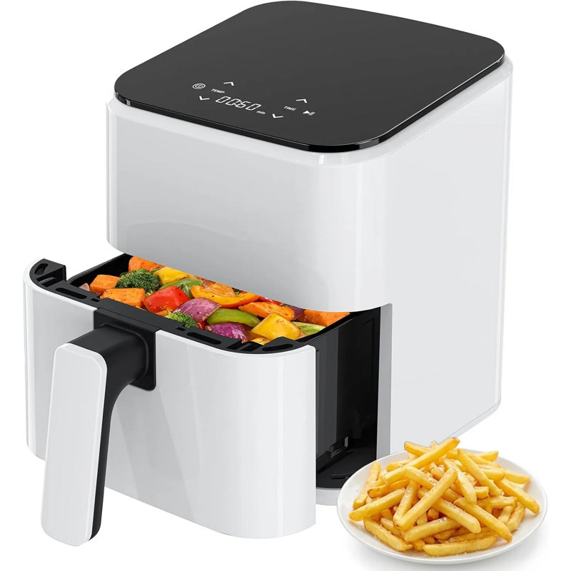 Friteuse à air numérique compacte de 3,17 pte avec écran tactile PP, petite friteuse à air chaud de 800 W pour les célibataires, contrôle de température précis de 5 ° F jusqu'à 400 ° F pour une cuisson saine à faible teneur en huile