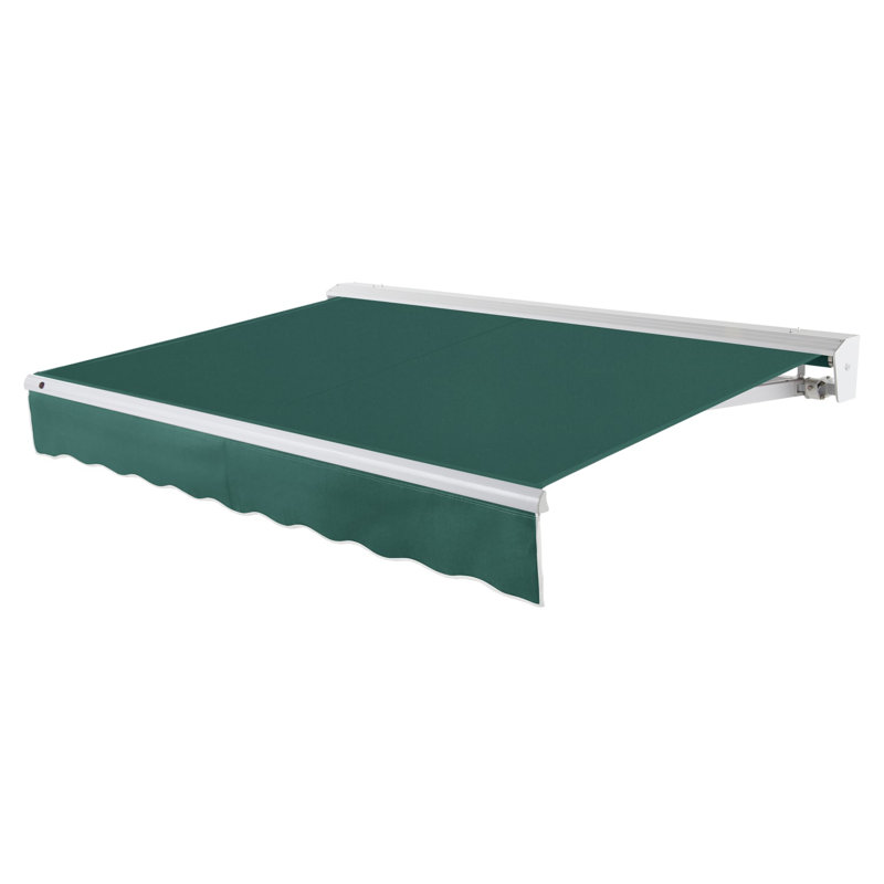 Awntech Destin Patio Retractable Awning with Protective Hood, Forest, Left Motor, 24' W × 10' D