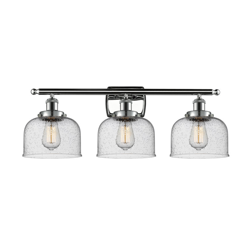 Éclairage pour salle de bain à 3 lumières 28 po Ballston Urban Bell, Incandescent, Grainé, Chrome poli
