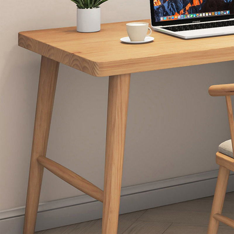 Burlywood Rectangular Solid Wood Writing desk, 29.53" H x 86.61" W x 23.62" D