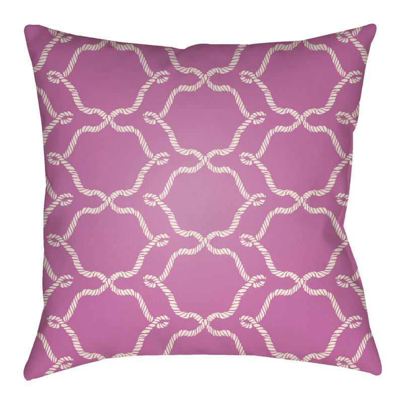 Litchfield Conway Geometric Outdoor Reversible Throw Pillow, 18" H x 18" W, Gray/Ivory