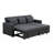 79.75"Linen Convertible Sleeper Sofa With Side Pocket