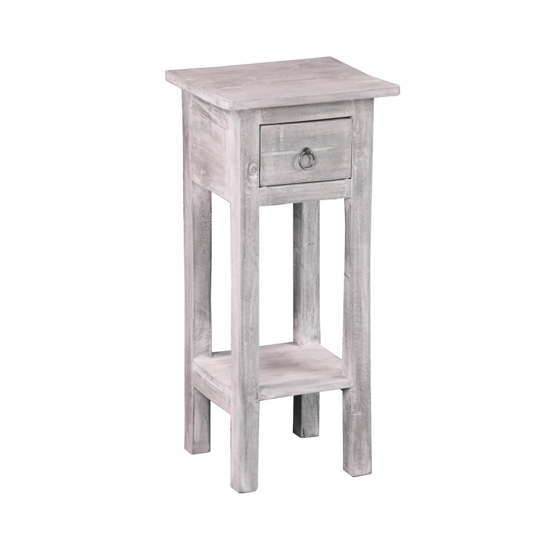 Kristy Solid Wood End Table with Storage