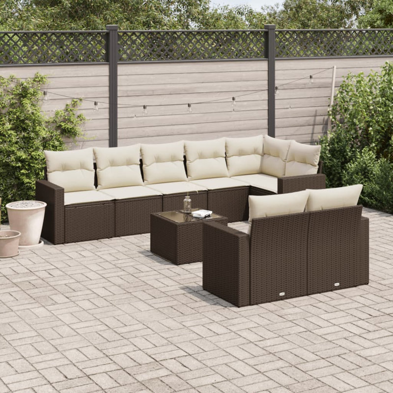 Ensemble de canapé de jardin Vidaxl - brun