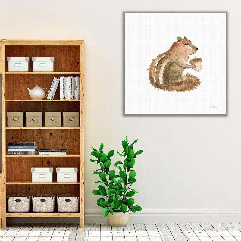 Woodland Whimsy Squirrel - reproduction d'art sur toile, H 12 po x l 12 po