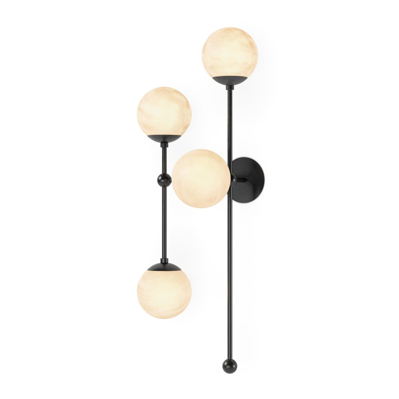 Armstrong 4 - Light Armed Sconce, Black Gunmetal, Marbled Matte