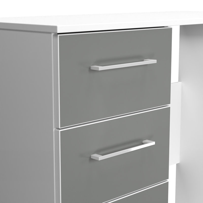 Talhaa 3 Drawer Vanity (Ready Assembled), Uniform Grey/White