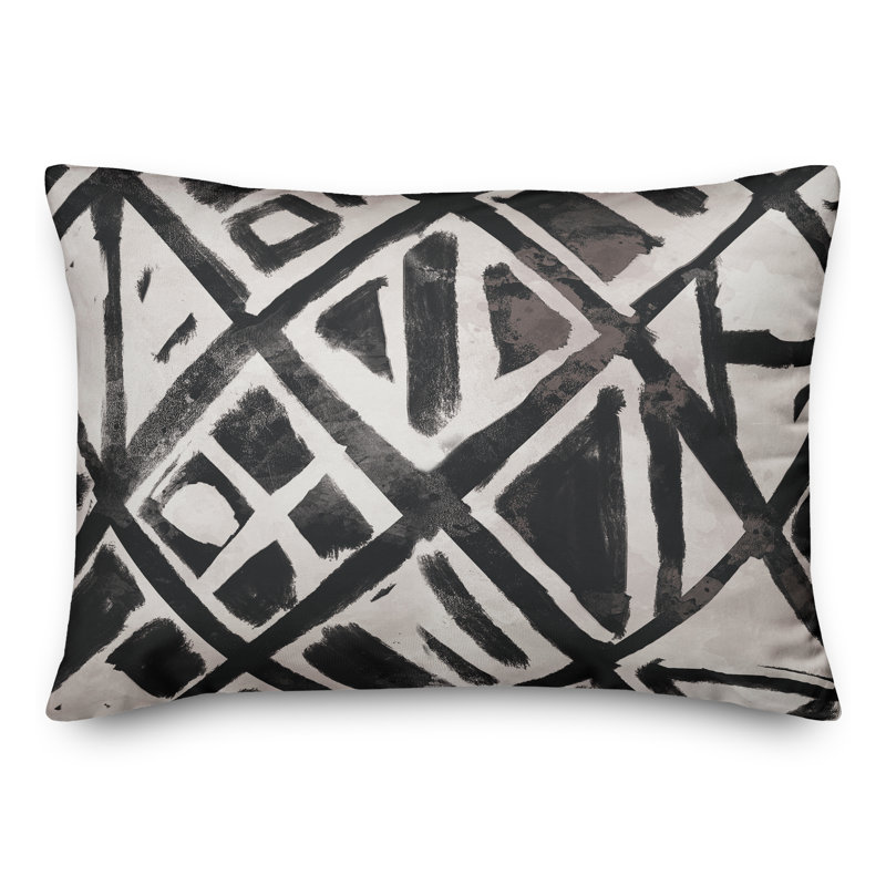 Housse et insert de coussin rectangulaire pour l'extérieur Stamp 18, Noir