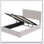 Lit plateforme tapissier avec système de rangement hydraulique