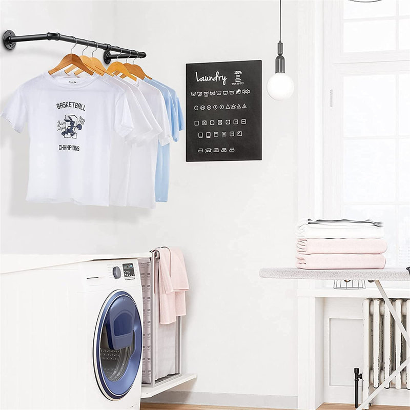 Areefa 38.4'' Iron Wall Mounted Clothes Rack