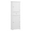 Grande armoire de rangement pour salle de bain, armoire de rangement autoportante avec tiroir et tablette réglable, panneau de fibres à densité moyenne avec finition peinte-73394830