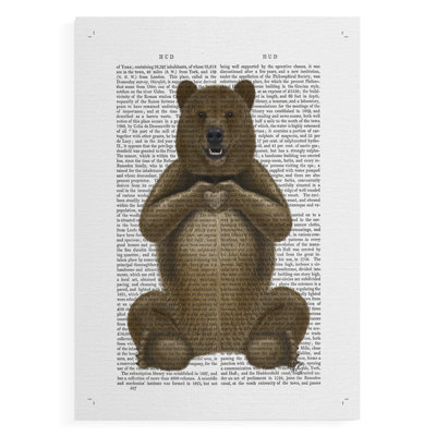 Ours et cœur à la main - reproduction de toile seulement - non encadrée