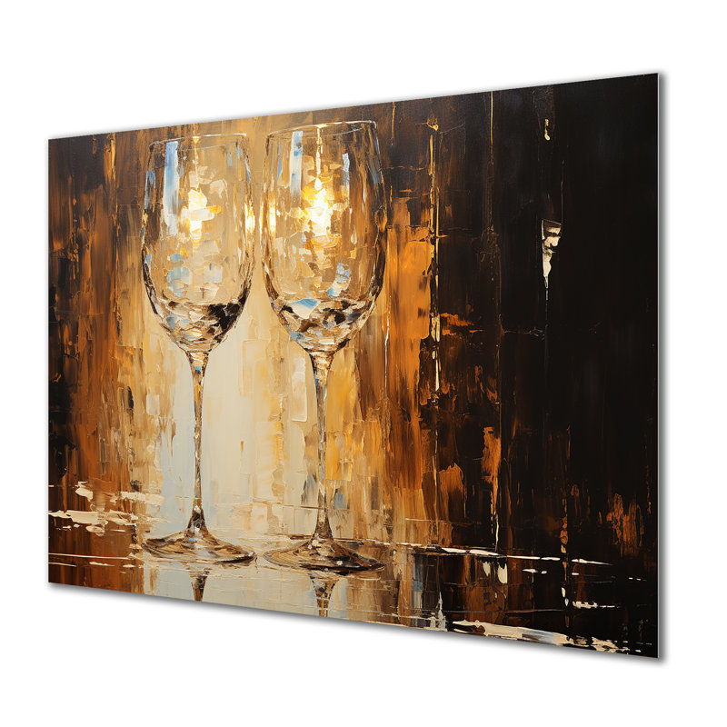 Champagne Glass Bubbles - Champagne, art mural en métal, H 12 po x l 20 po x P 1 po