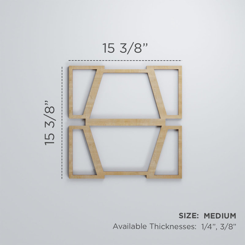 Panneaux muraux en bois Greeley, Noyer, H 15 3/8 po x l 15 3/8 po x P 3/8 po