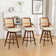 Darries Swivel 26" Counter Height Bar Stools With Cane Rattan Back