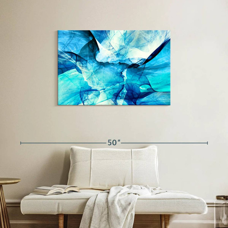 Avery Blue Blurs Abstract, 24" H x 36" W