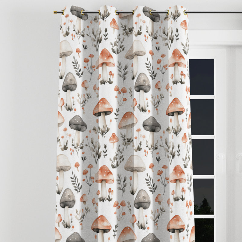 Boho Curtains for bedroom - Animal Print Bonard Grommet Curtain - 1 Panel, Gold Grommets, 52" W x 63" L