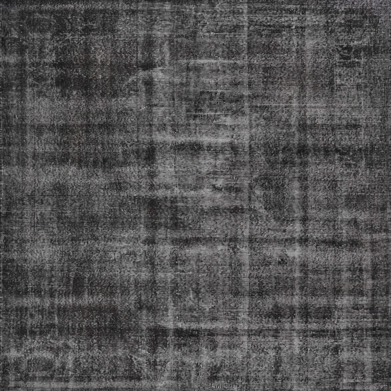 Tapis gris foncé abstrait en laine, Rond 6 pi