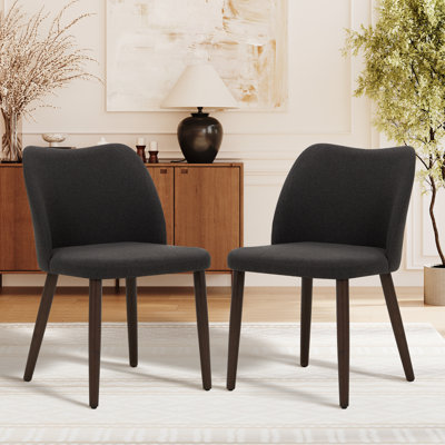 Modern Dining Wooden Chairs Side Chair with Curved Back