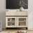 Modern TV Stand With Glass Doors For 40 Inch Tvs, Entertainment Center Console With Drawer And Metal Base For Living Room, Bedroom-644339059-645193775