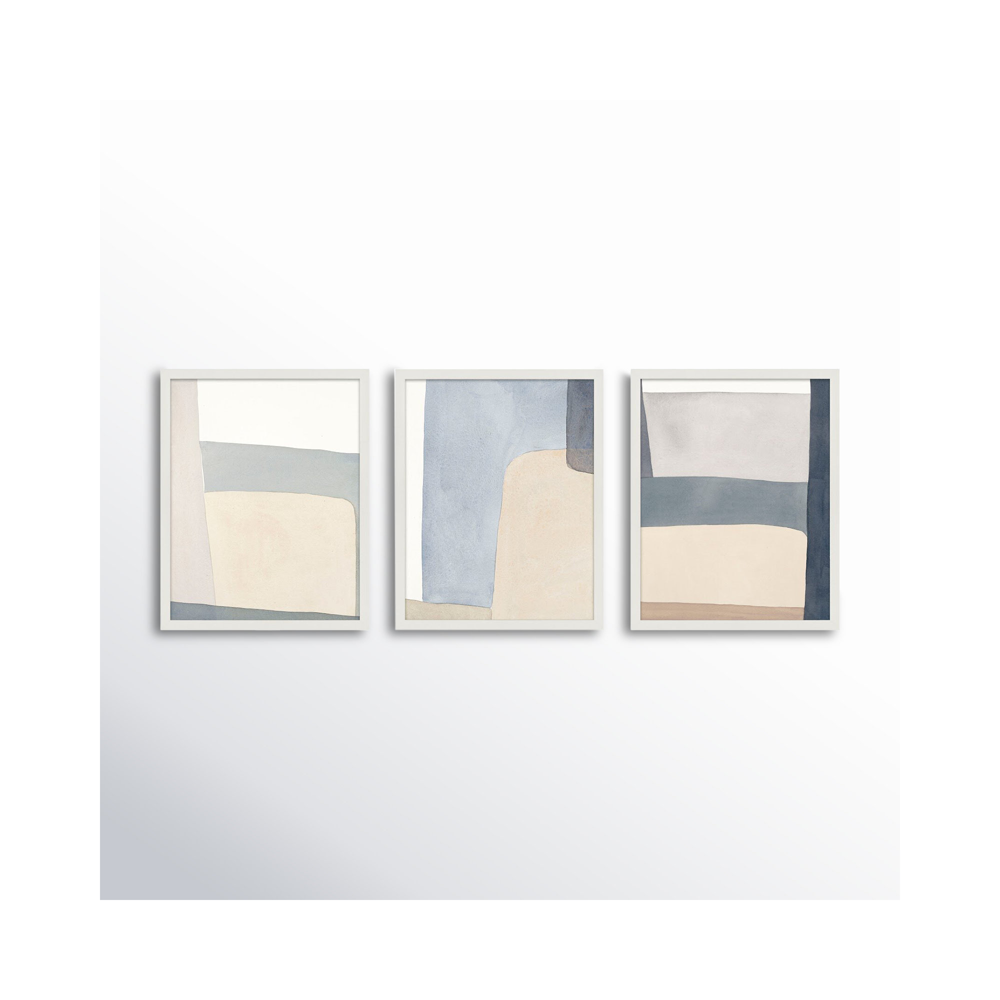 Grey Hue Set Of 3 by Julia Balfour, White, Picture Framed Paper, 30" H x 72" W