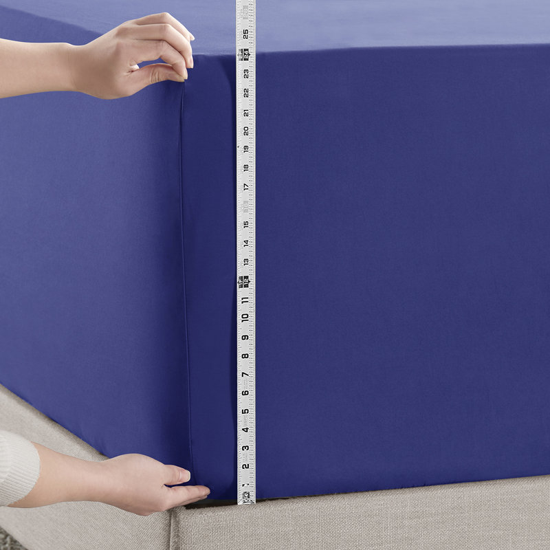 Empyrean Bedding Extra Deep Pocket Solid Fitted Sheet, Full Fitted Sheet, Royal Blue
