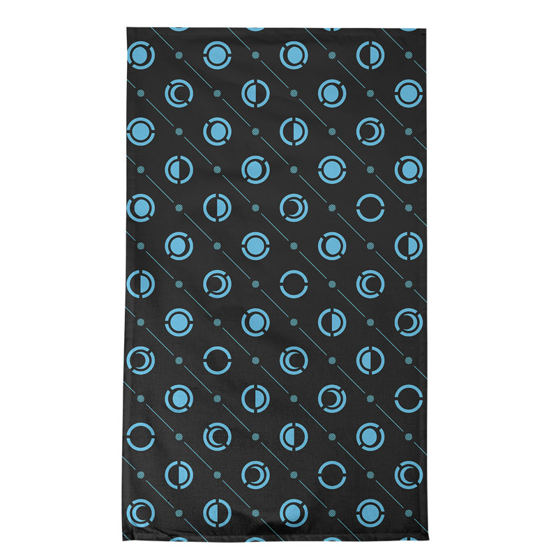 Torchon Moon phases, Noir / lierre bleu, Polyester sergé