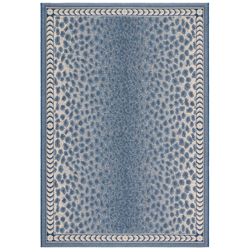 Kasen Animal Print Navy/Beige Indoor / Outdoor Area Indoor/Outdoor Area Rug, Rectangle 2'7" x 5'