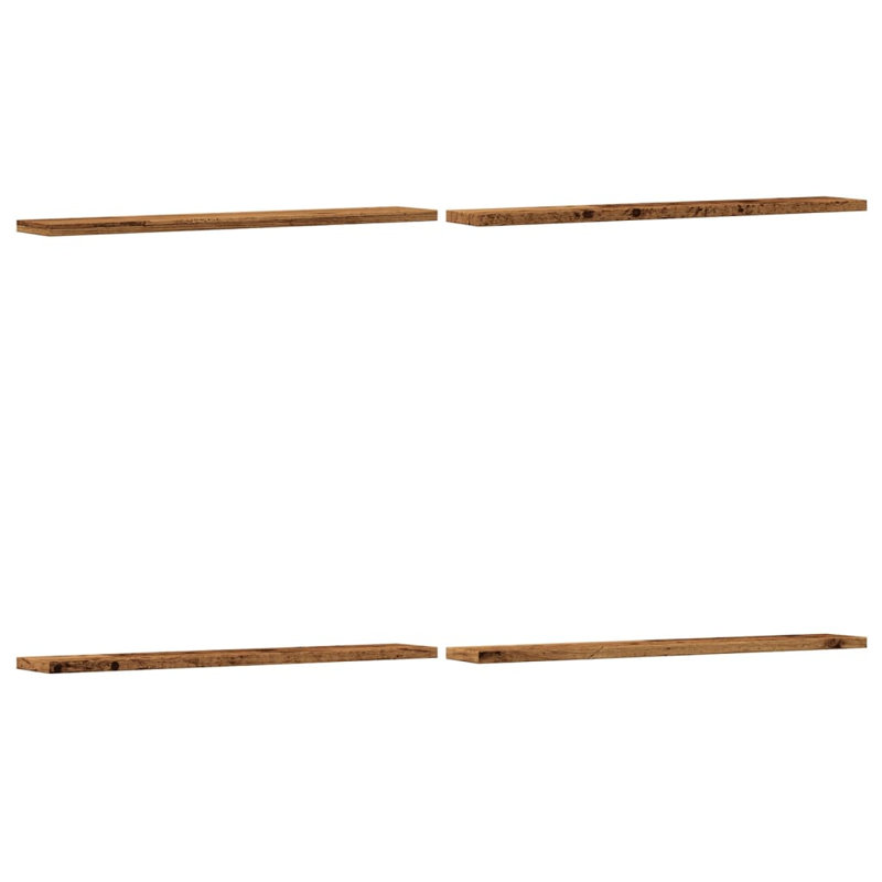 Latitude Run Wall Shelves 4 Pcs Engineered Wood, Old Wood, 1.5cm H x 60cm W x 10cm D