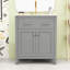 Meuble-lavabo simple autoportant en bois avec lavabo en céramique et rangement polyvalent Mathena-1432369119