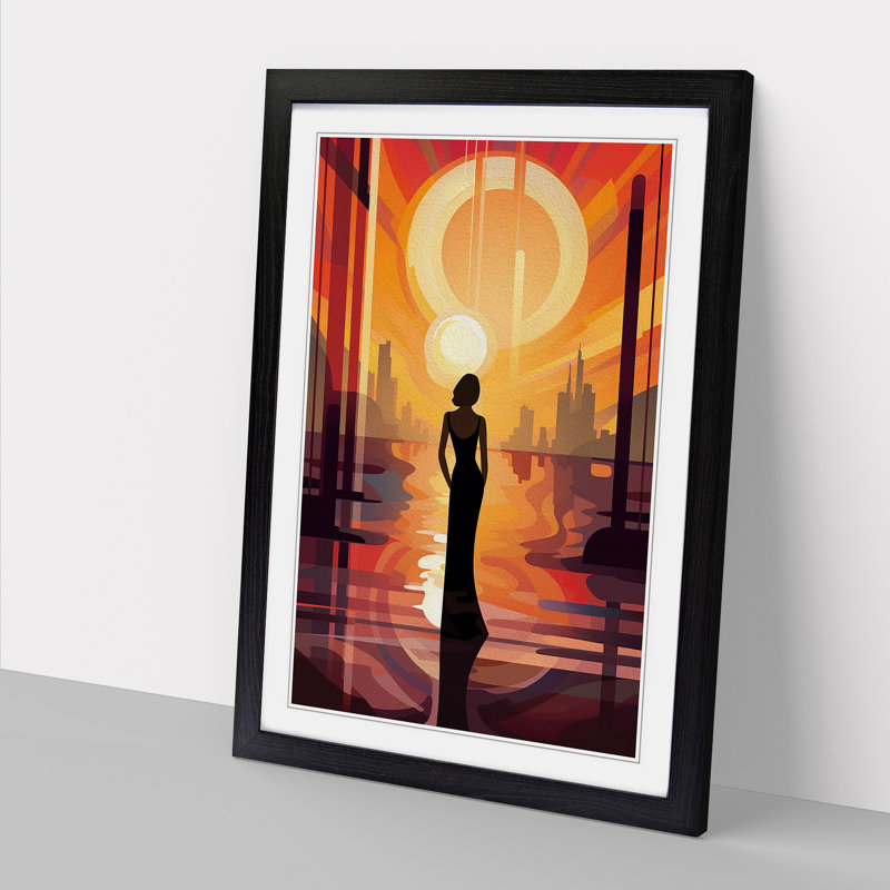 Single Picture Frame Print on Wood, 46cm H x 34cm W, Black Framed
