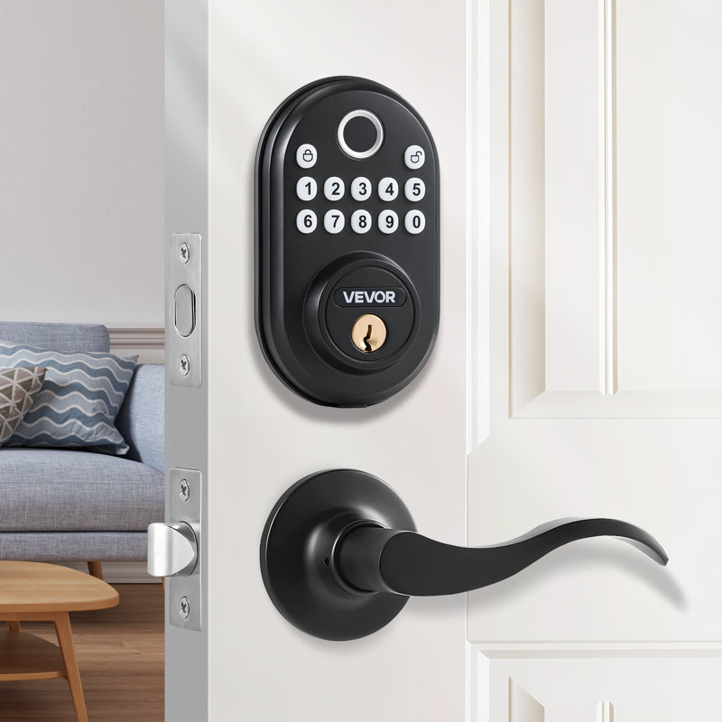 Serrure de porte à empreinte digitale avec poignées de niveau