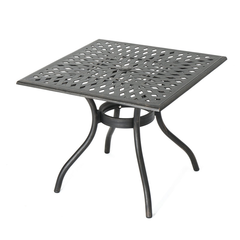 37" Square Aluminium Table For Outdoor Gatherings - , Rust-, Lightweight, Copper Cast Aluminum To Rust, Shine