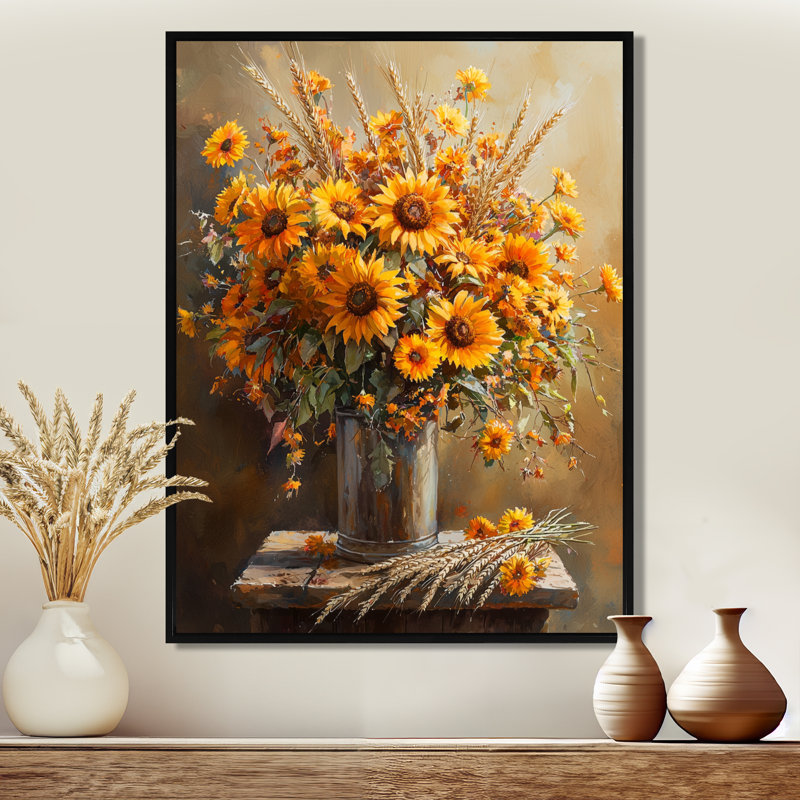 Waycross - impression sur toile florale, H 20 po x l 12 po, Impression encadrée flottante, Noir