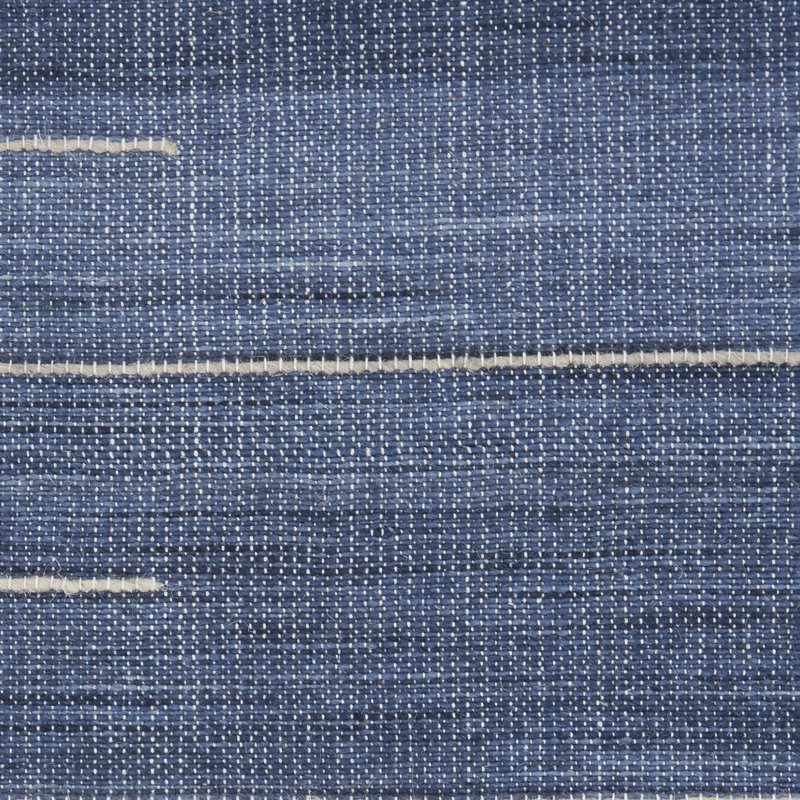 Anerinda Solid Hand Loomed Wool/Cotton Area Rug in Navy Blue, Rectangle 2' x 4'