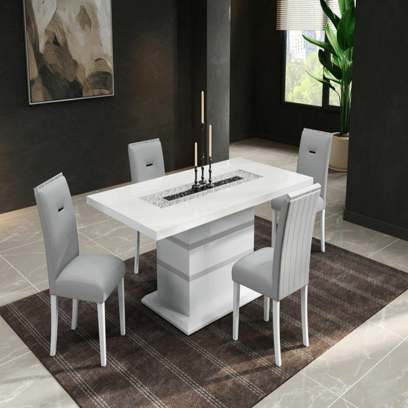 Table à manger blanche ARIYA, Blanc