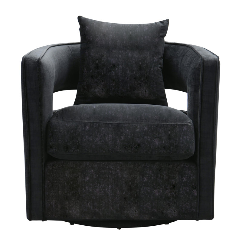 Kennedy Velvet Swivel Chair, Black